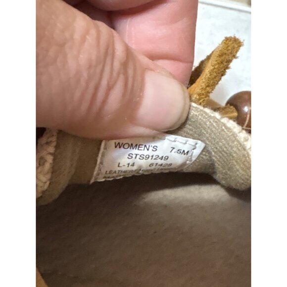 Sperry Womens Angelfish Boat Shoes Size 7 Tan Leather & Canvas‎ Casual Loafers - Picture 8 of 9